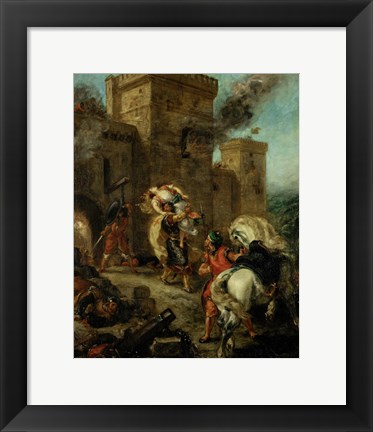 Framed Rebecca Raped by a Knight Templar during the Sack of the Castle Frondeboeuf, 1858 Print