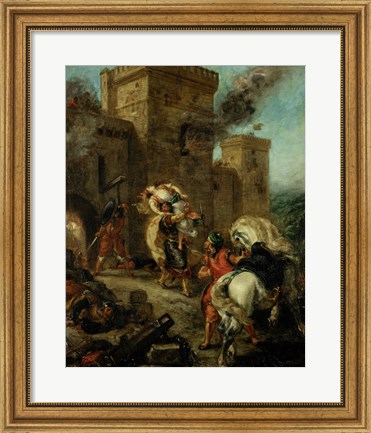 Framed Rebecca Raped by a Knight Templar during the Sack of the Castle Frondeboeuf, 1858 Print