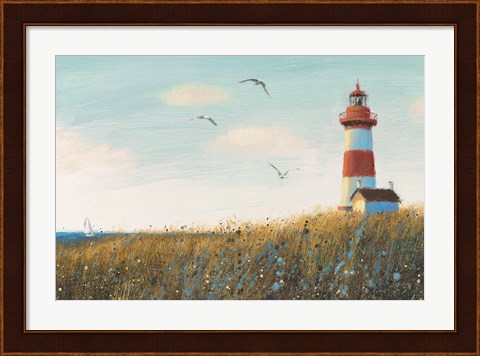 Framed Seaside View I Print