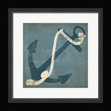 Framed Nautical Anchor Blue Print