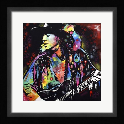 Framed Stevie Ray Vaughan Print