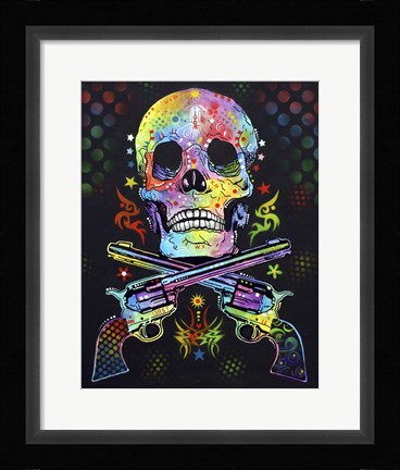 Framed Skull &amp; Guns Print