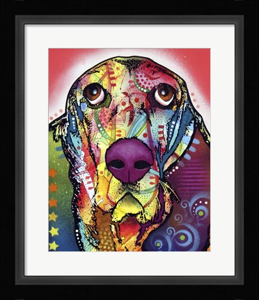 Framed Basset 1 Print