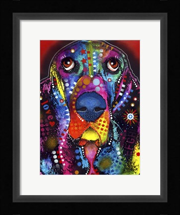 Framed Basset 2 Print