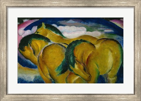 Framed Small Yellow Horses, 1912 Print