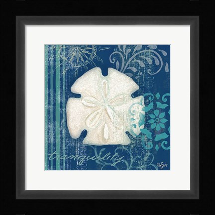 Framed Navy Blue Spa Shells II Print