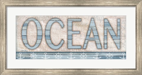 Framed Driftwood Beach Sign II Print