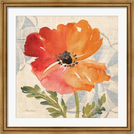 Framed Watercolor Poppies V Print