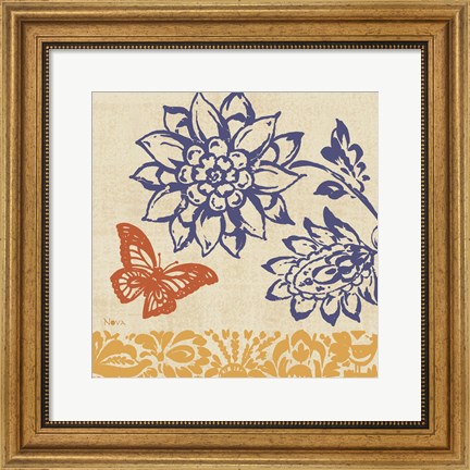 Framed Blue Indigo Butterfly I Print