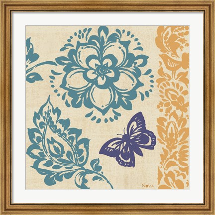 Framed Blue Indigo Butterfly II Print