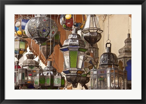 Framed Decorative Lanterns in Fes Medina, Morocco Print