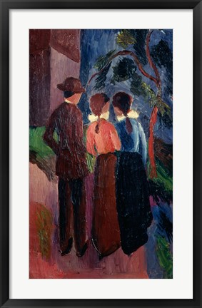 Framed Promenade Of Three People I,  1914 Print