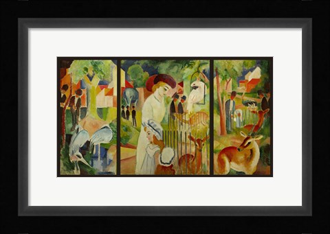 Framed Large Zoological Garden (Triptych) Print