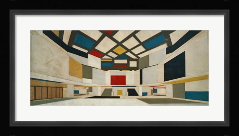 Framed Colored Design For The Central Hall Of A University, 1923 Print
