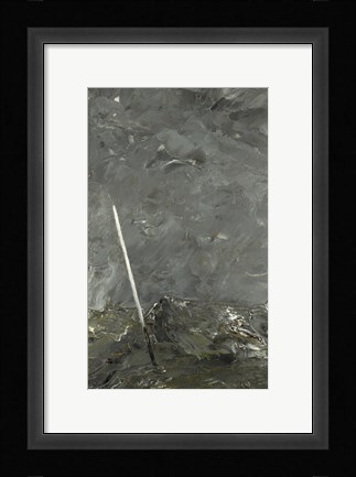 Framed Stormy Sea  White Stick, 1892 Print