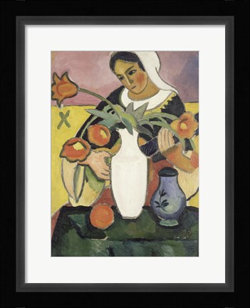 Framed Lute Player, 1910 Print