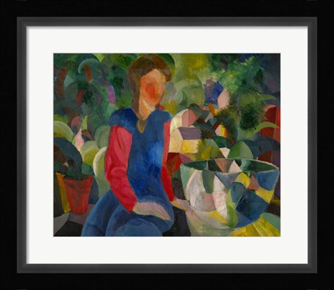 Framed Girl With Fish-Bowl, 1914 Print