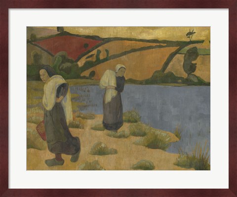 Framed Washerwomen At The Laita River, Near Pouldu, 1892 Print