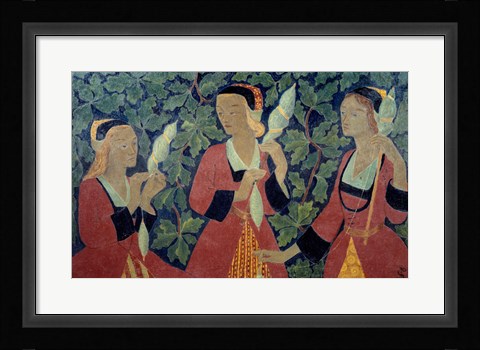 Framed Three Spinners, 1918 Print