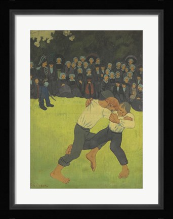 Framed Breton Wrestler,  1891-1892 Print