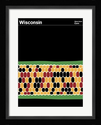 Framed Montague State Posters - Wisconsin Print