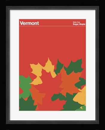 Framed Montague State Posters - Vermont Print