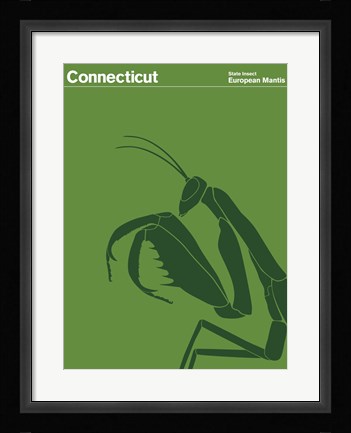 Framed Montague State Posters - Connecticut Print