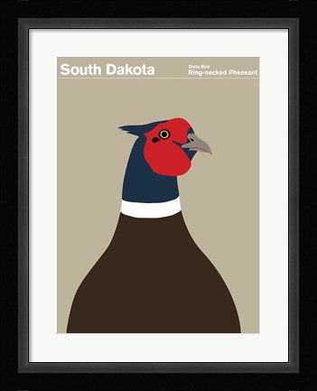 Framed Montague State Posters - South Dakota Print