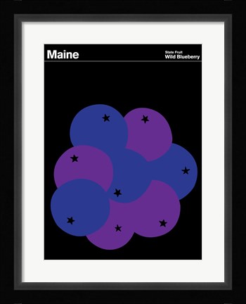 Framed Montague State Posters - Maine Print
