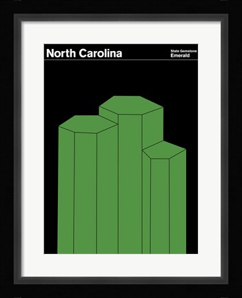 Framed Montague State Posters - North Carolina Print