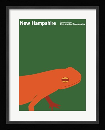 Framed Montague State Posters - New Hampshire Print