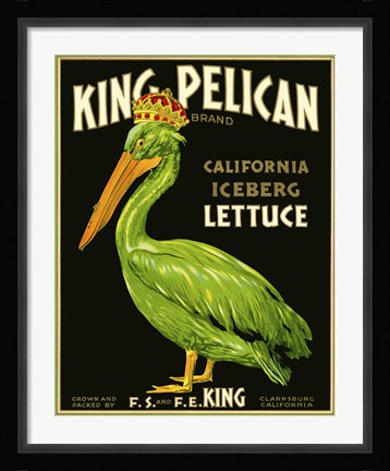 Framed King Pelican Brand Lettuce Print