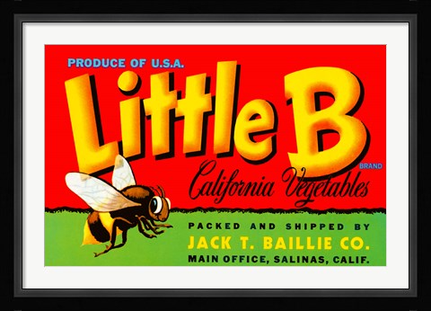 Framed Little B Brand California Vegetables Print