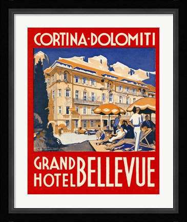 Framed Cortina-Dolomiti, Grand Hotel Bellevue Print