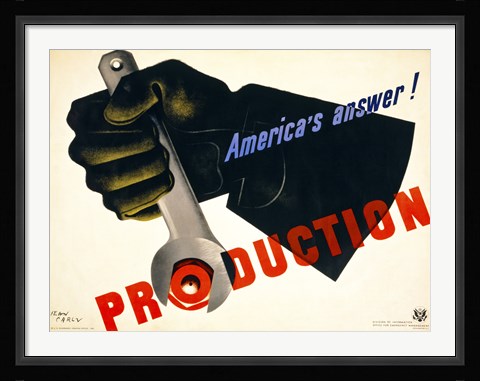 Framed Production, America's Answer! Print