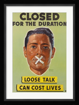 Framed Closed for the Duration Print