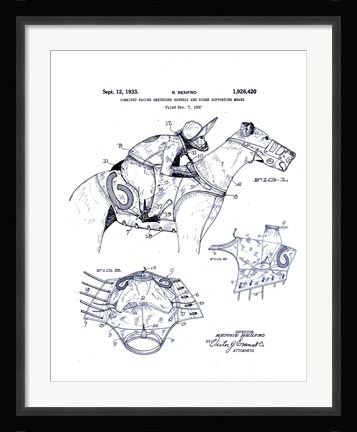 Framed Greyhound Racing and Monkey Jockey, 1933 Print