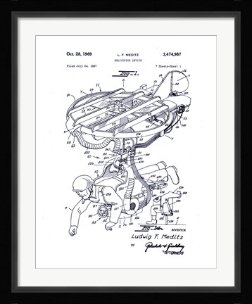 Framed Human Helicopter Device Print