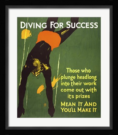 Framed Diving for Success Print