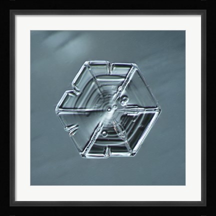 Framed Hexagonal Plate Snowflake 002.2.14.2014 Print