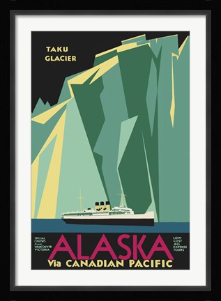 Framed Alaska Taku Glacier Print