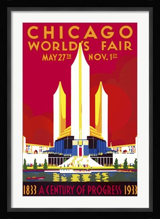 Framed Chicago, A Century of Progress Print