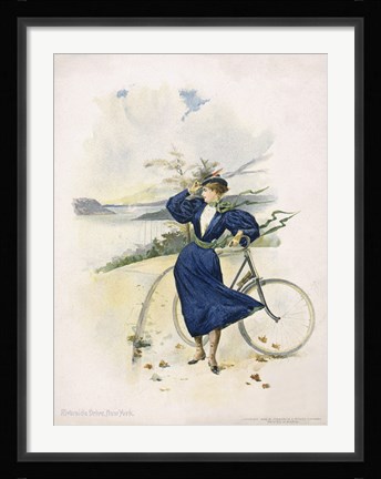 Framed Cycling, Riverside Drive, New York Print