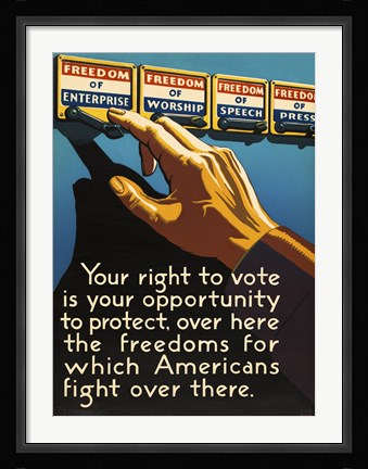 Framed Don't Forget to Vote Today Print