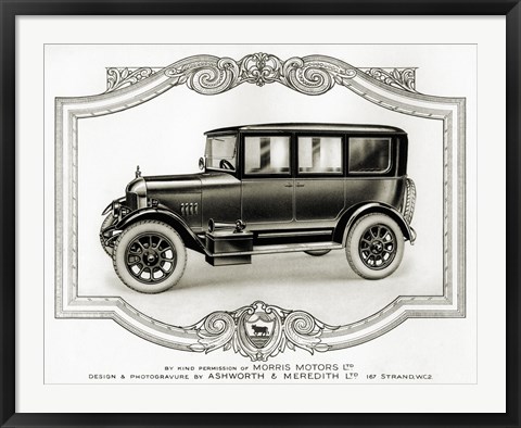Framed Morris Motors Automobile, from Penrose Annual Print