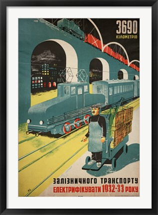 Framed N. C., ""3690 Kilometers"" Print