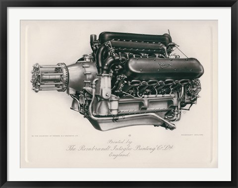 Framed Napier Lion Engine Print