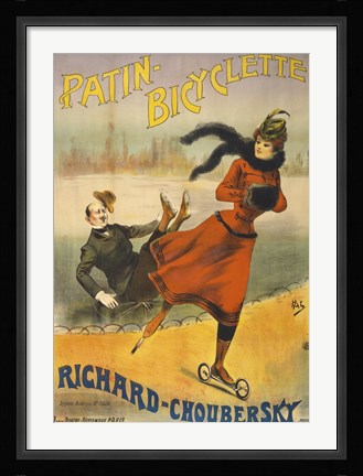 Framed Patin-Bicyclette - Richard-Choubersky Print