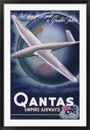 Framed Quantas Empire Airways Print
