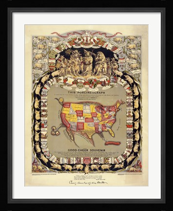 Framed This Porcineograph, Pork in 1876 Print